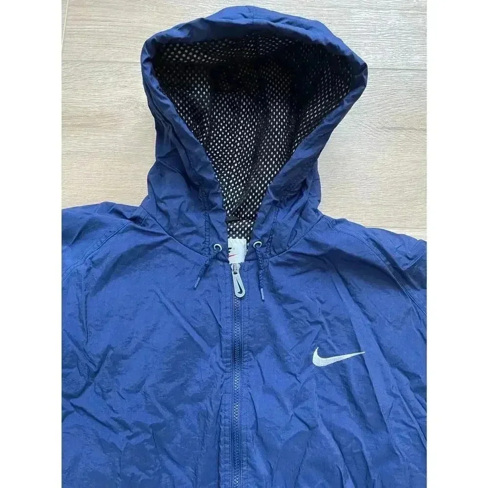 Rare Vintage 90s Nike Men's Heavyweight Windbreaker Big Swoosh Blue XXL